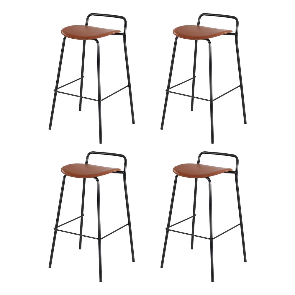 4x Artiss Bar Stools Kitchen Counter Dining Chair Metal Brown