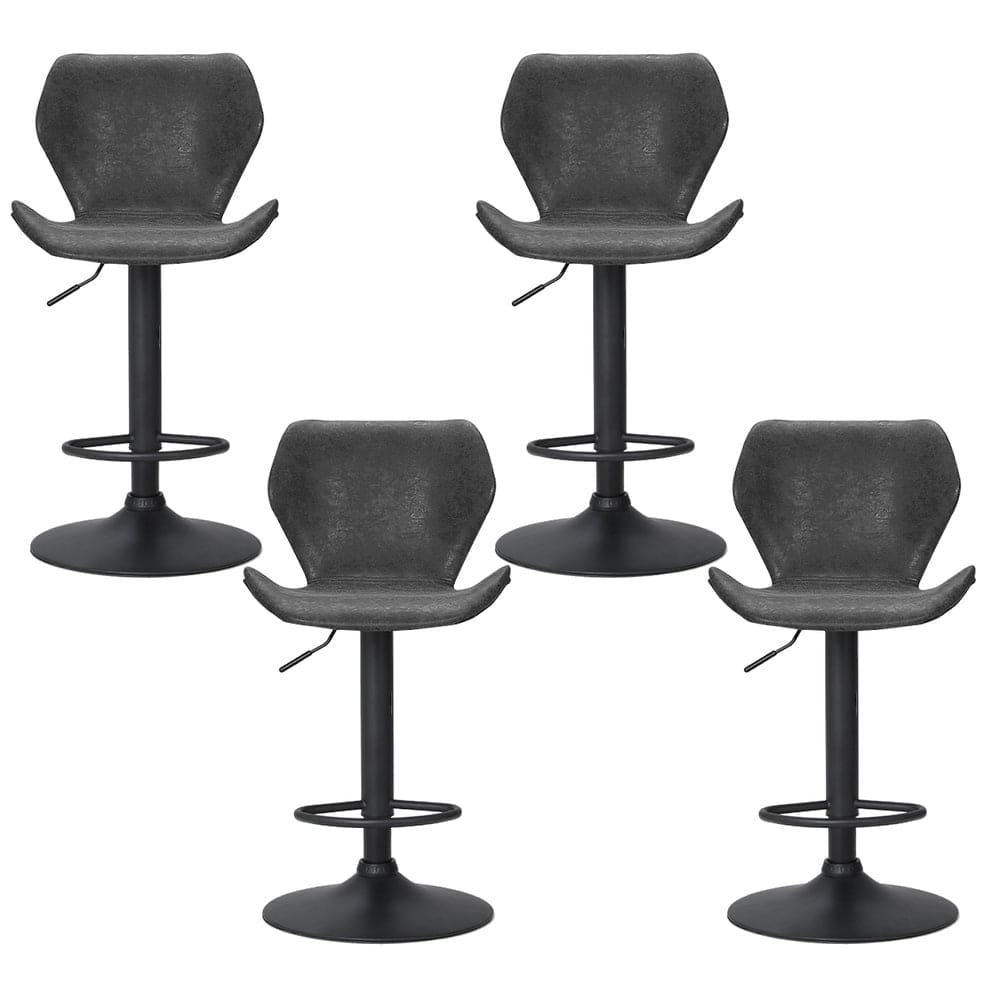 Artiss 4x Bar Stools Vintage Leather Gas Lift Black