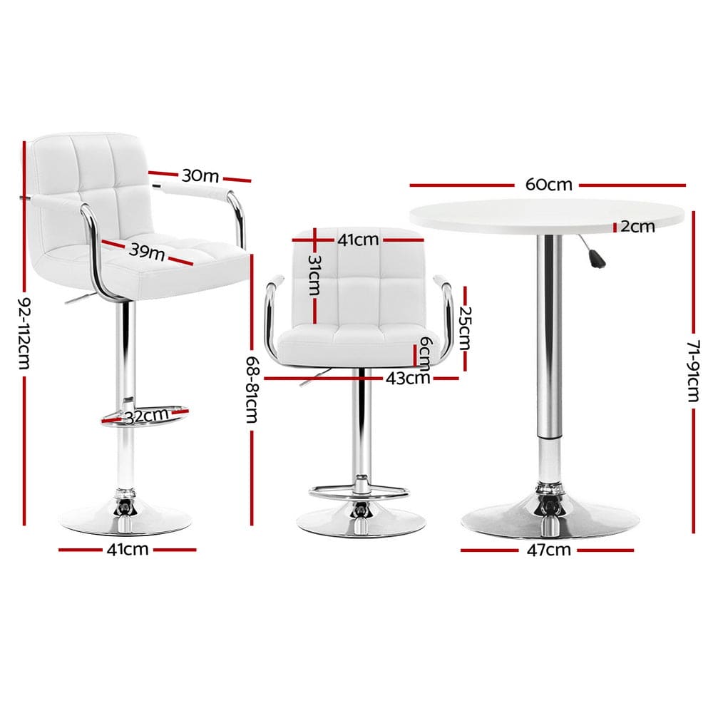 Artiss Bar Table and Stools Set Dining Desk Kitchen Chairs Cafe Pub