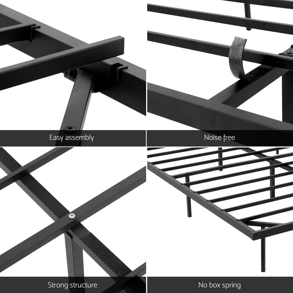 Artiss Double Bed Frame,Floating Metal Bed Frame with Smart LED Lights - Sturdy Metal Platform Bed Base, Silent Design, Tool-Free Assembly, 300KG Capacity for Home/Hotel/Master Bedroom