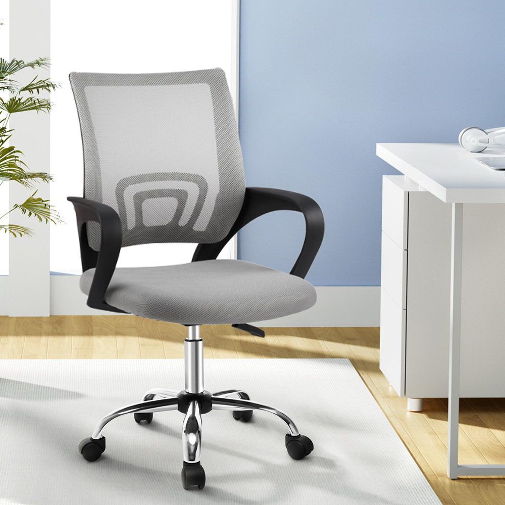 Artiss Mesh Office Chair Mid Back Grey