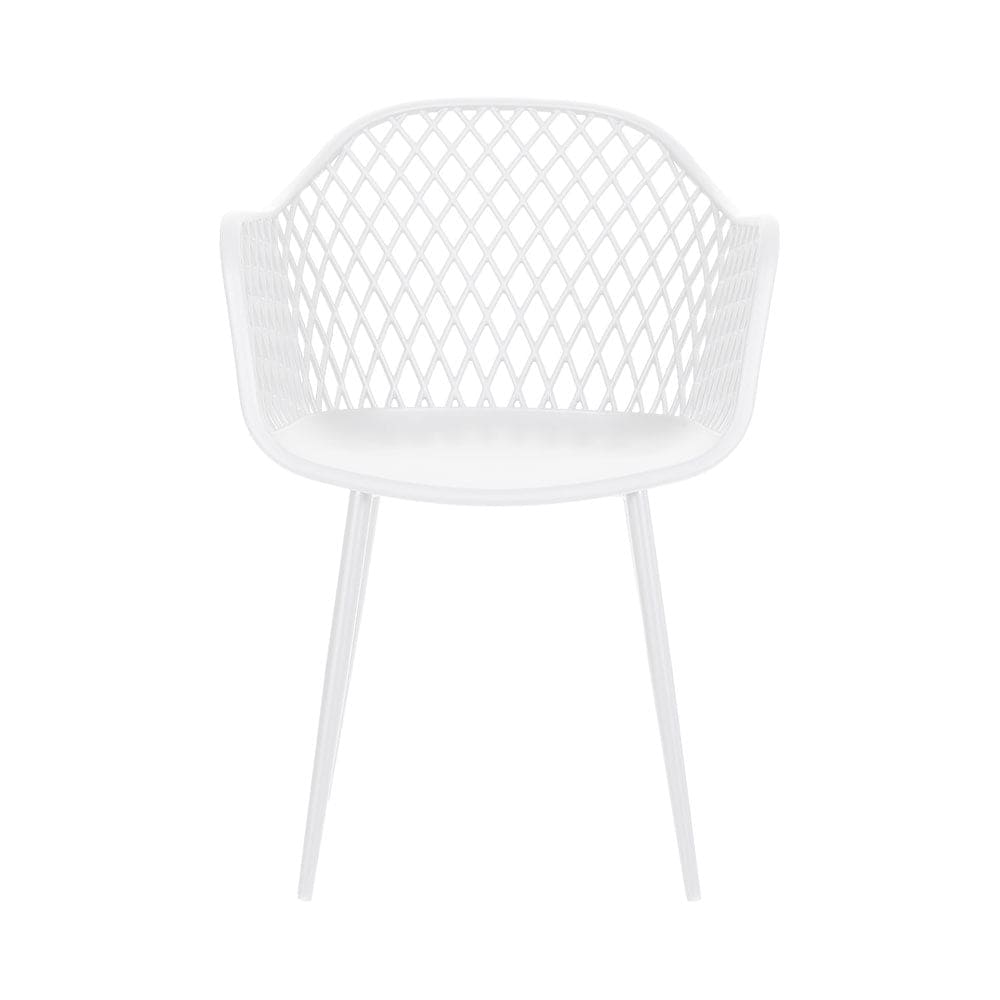 Gardeon 4PC Outdoor Dining Chairs PP Lounge Chair Patio Furniture Garden White