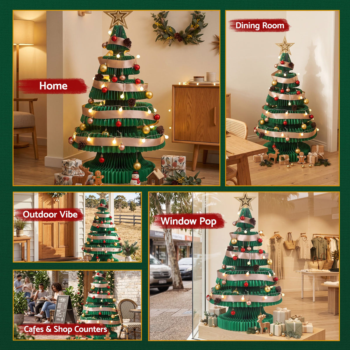 Jingle Jollys 87cm Foldable Christmas Tree With Lights Pop Up Xmas Tree Decorations