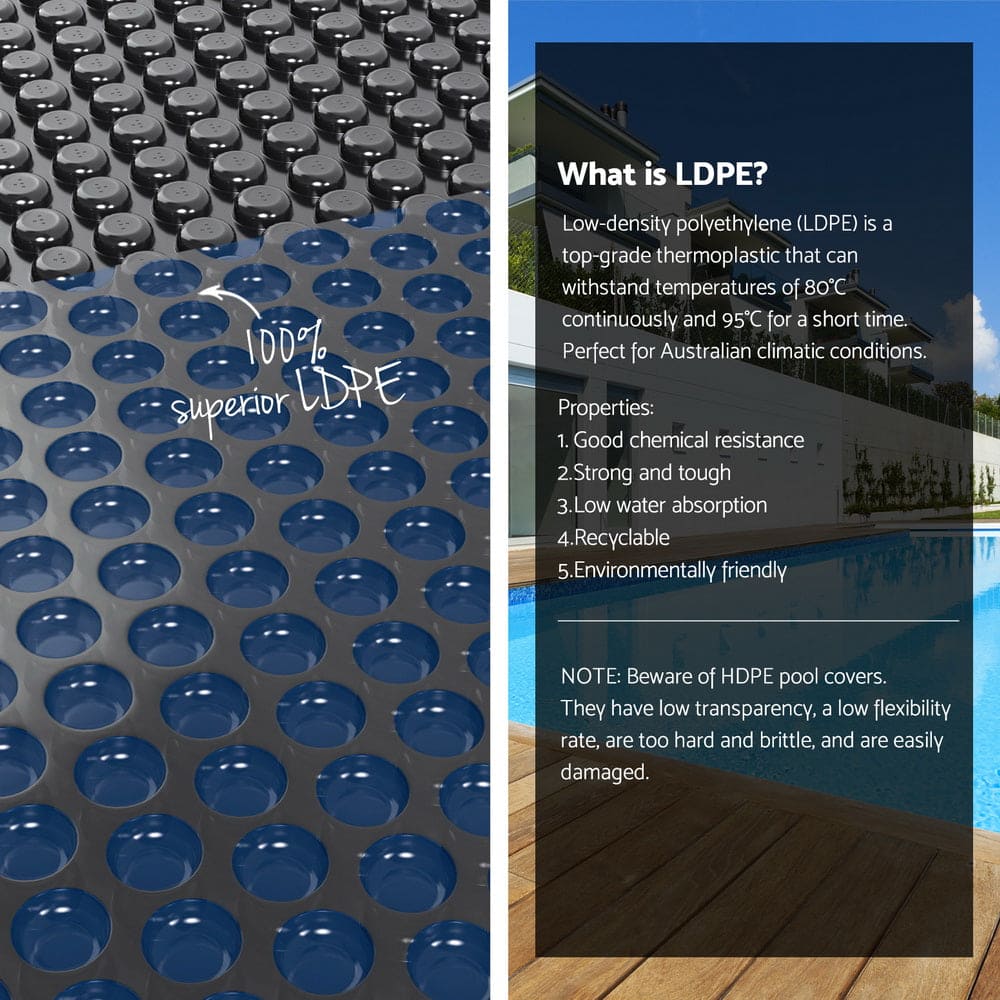 Aqua Buddy Pool Cover 600 Micron 6.5x3m w/ Roller 4m Swimming Pools Black Solar Blanket