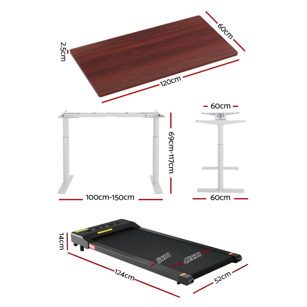 Artiss 400mm Treadmill Electric Walking Pad with 120cm Automatic Standing Desk