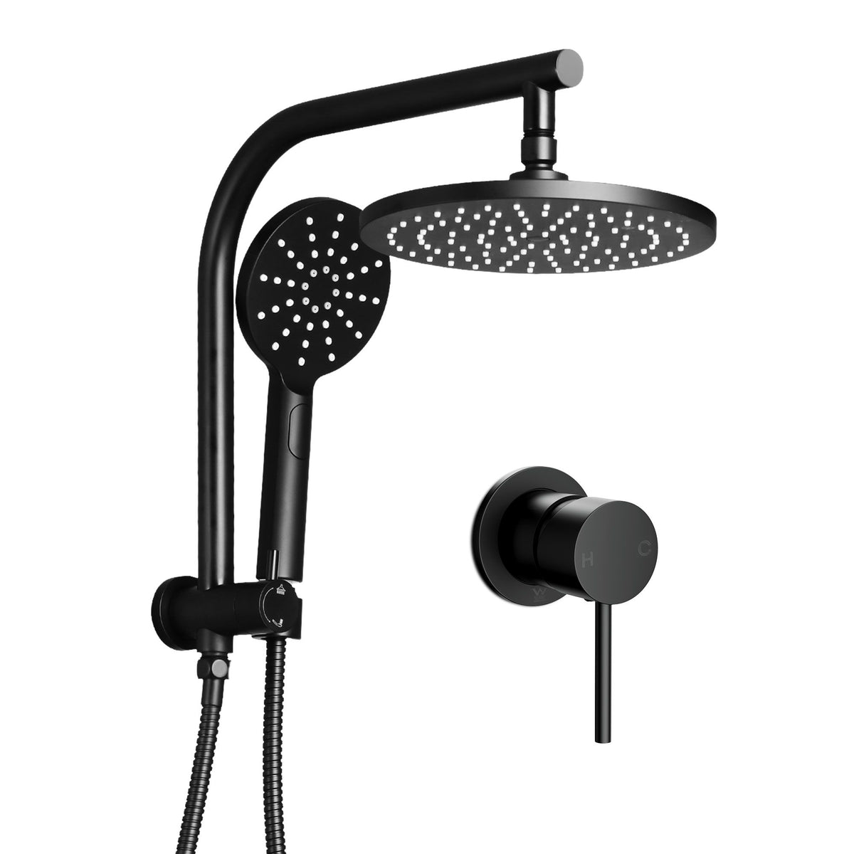 Cefito 9'' Rain Shower Head Set Handheld Round High Pressure Mixer Tap Chrome