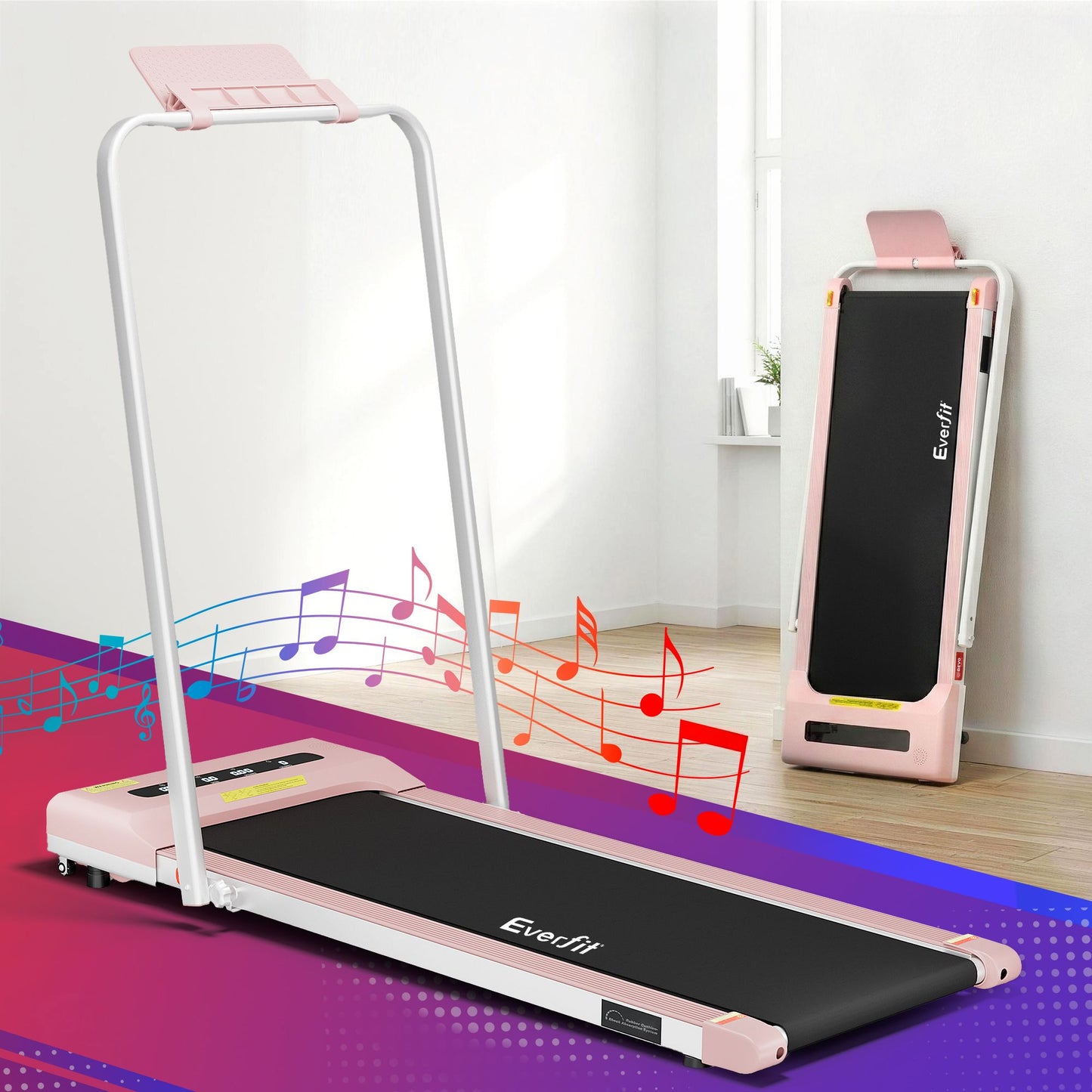 Everfit 2 in 1 Treadmill Electric Walking Pad Under Desk Home Gym Fitness 380mm Pink