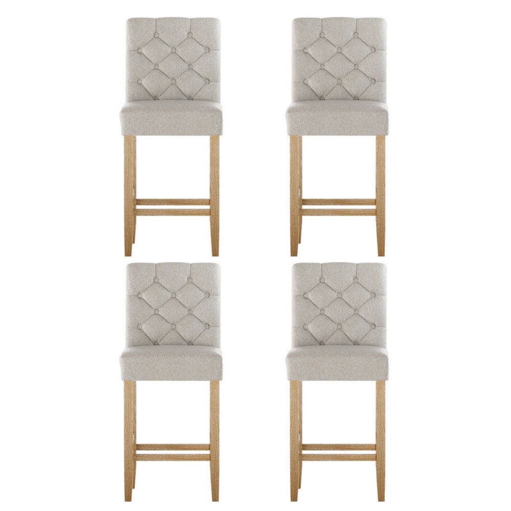 Artiss 4x Bar Stools Linen Upholstered Chairs