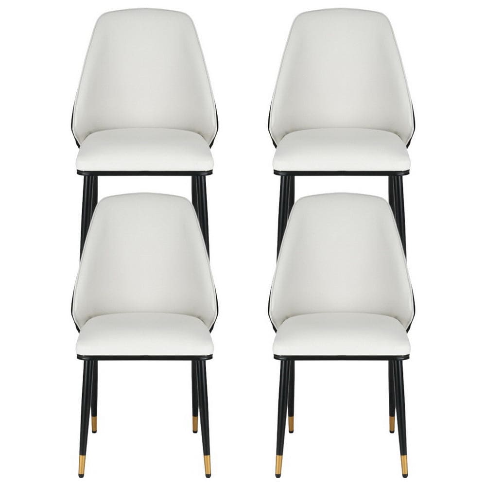 Artiss Dining Chairs Set of 4 Leather Seat Beige and Black
