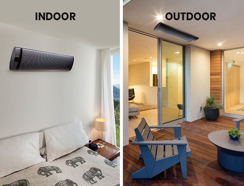2 x BIO 2400W Outdoor Strip Heater, Electric Radiant Slimline Heat Bar Panel, 10A Plug