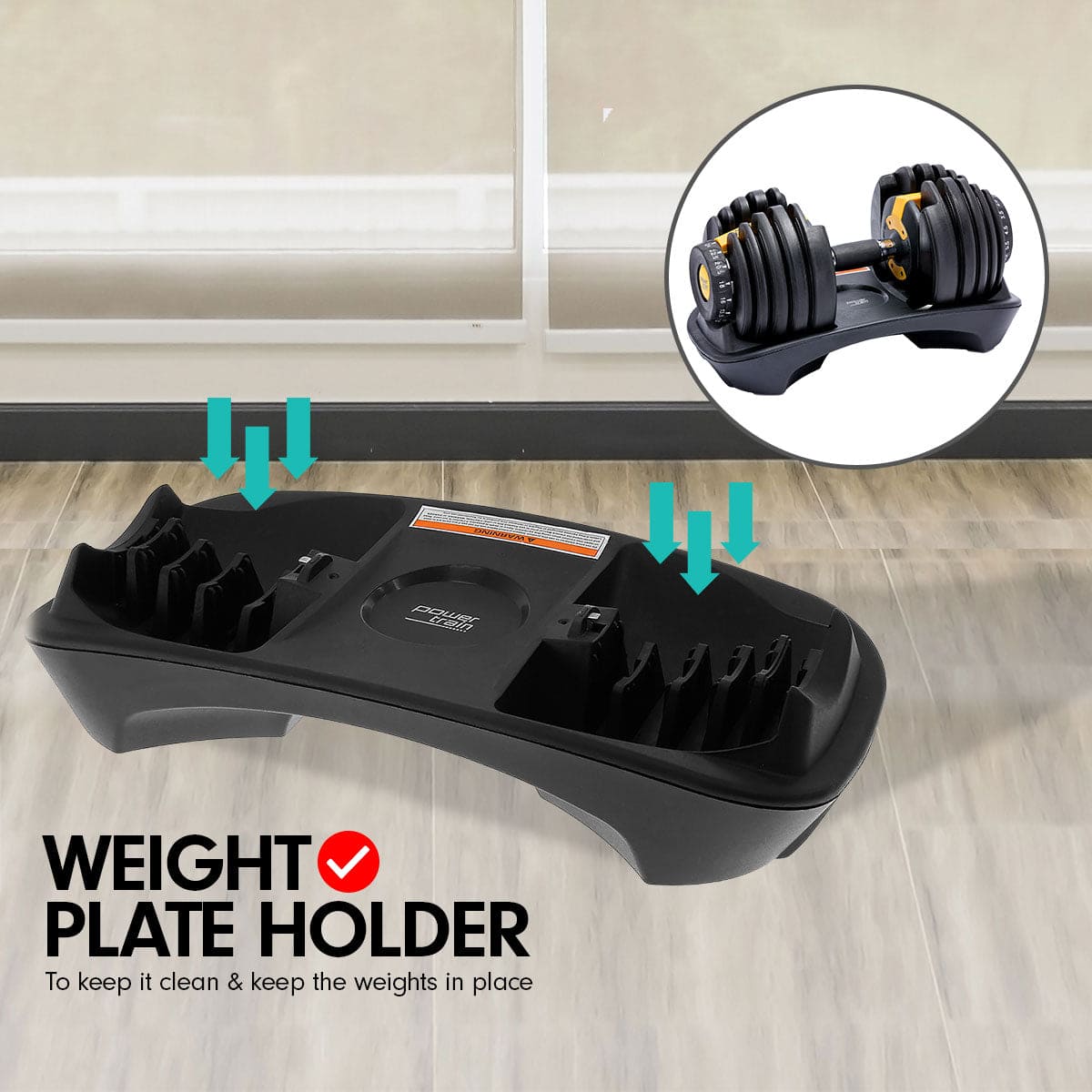 Powertrain 24KG Adjustable Home Gym Dumbbell - Gold