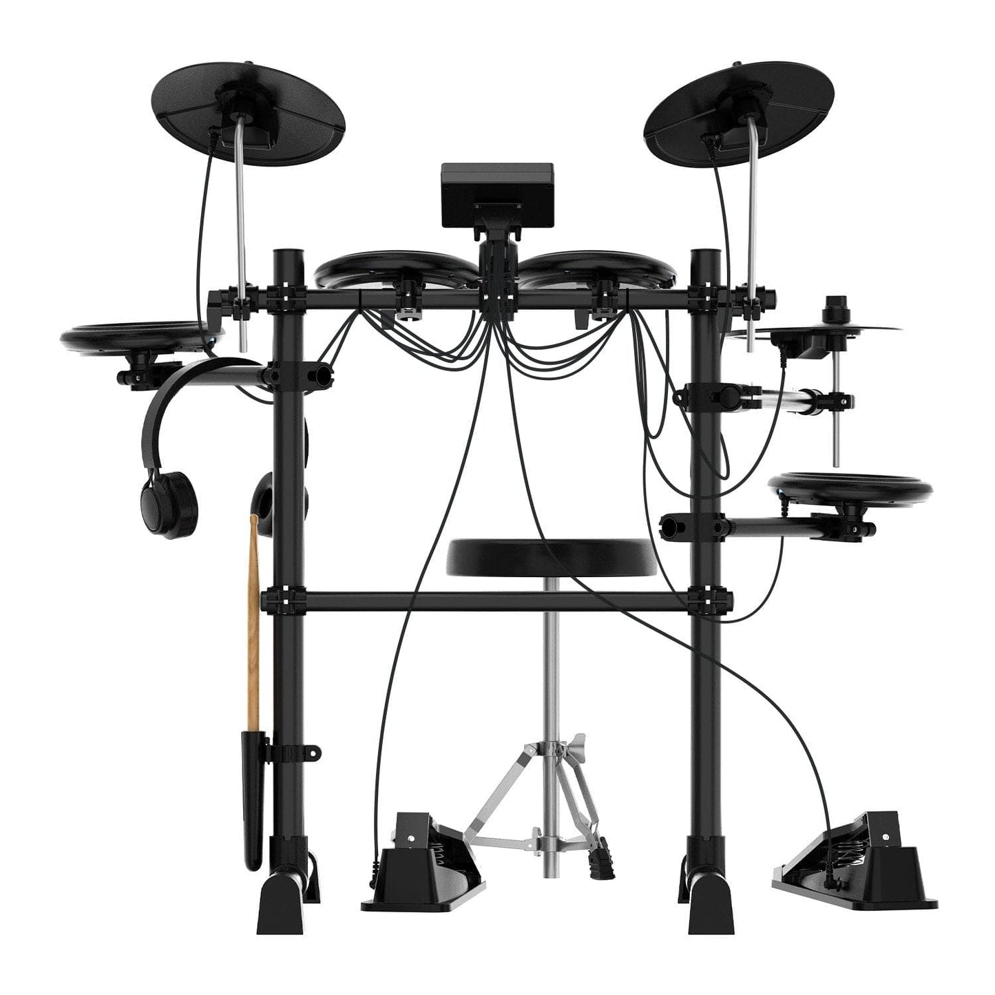 Karrera TDX-16 Electronic Drum Kit with LCD, Toms, Snares Quiet Mesh Pads & Pedals, Adjustable Stool, Headphones