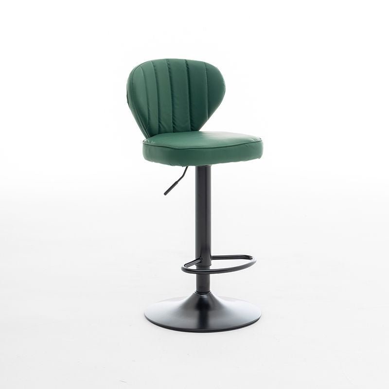 Bar Stools Kitchen Bar Stool Leather Barstools Swivel Gas Lift Counter Chairs x2 BS8405 Green
