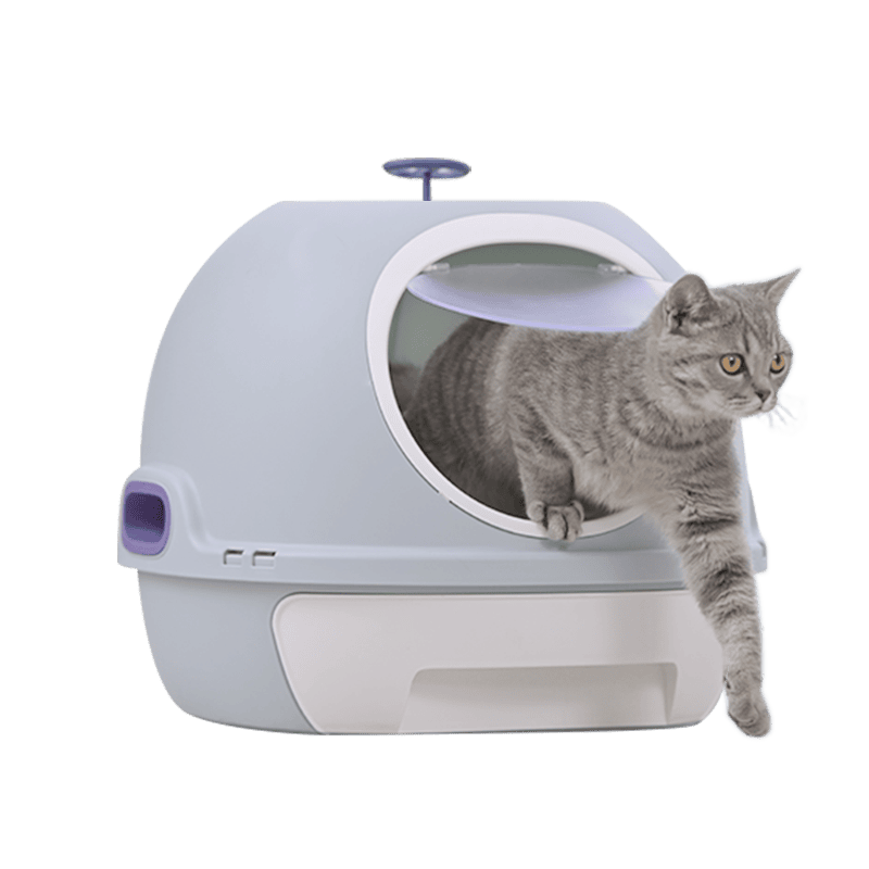 YES4PETS Hooded Cat Toilet Litter Box Tray House With Drawer & Scoop Blue