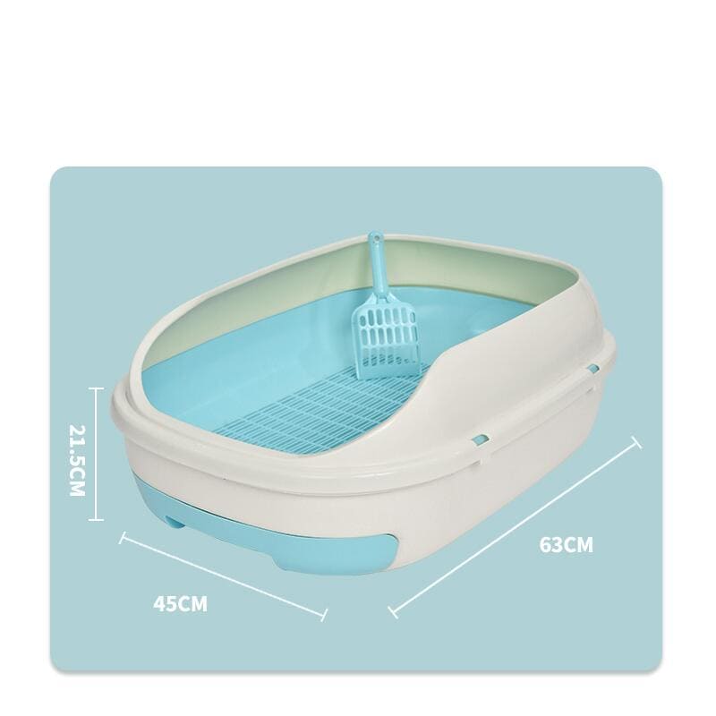 YES4PETS Large Portable Cat Toilet Litter Box Tray with Scoop and Grid Tray Green
