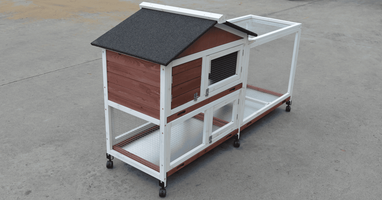 YES4PETS Double Storey Large Rabbit Hutch Guinea Pig Cage , Ferret Cage With Pull Out Tray On Wheels