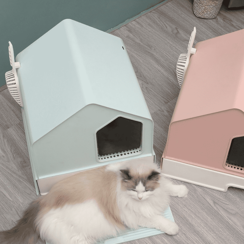 Petwiz Enclosed Cat Litter Box House – Green
