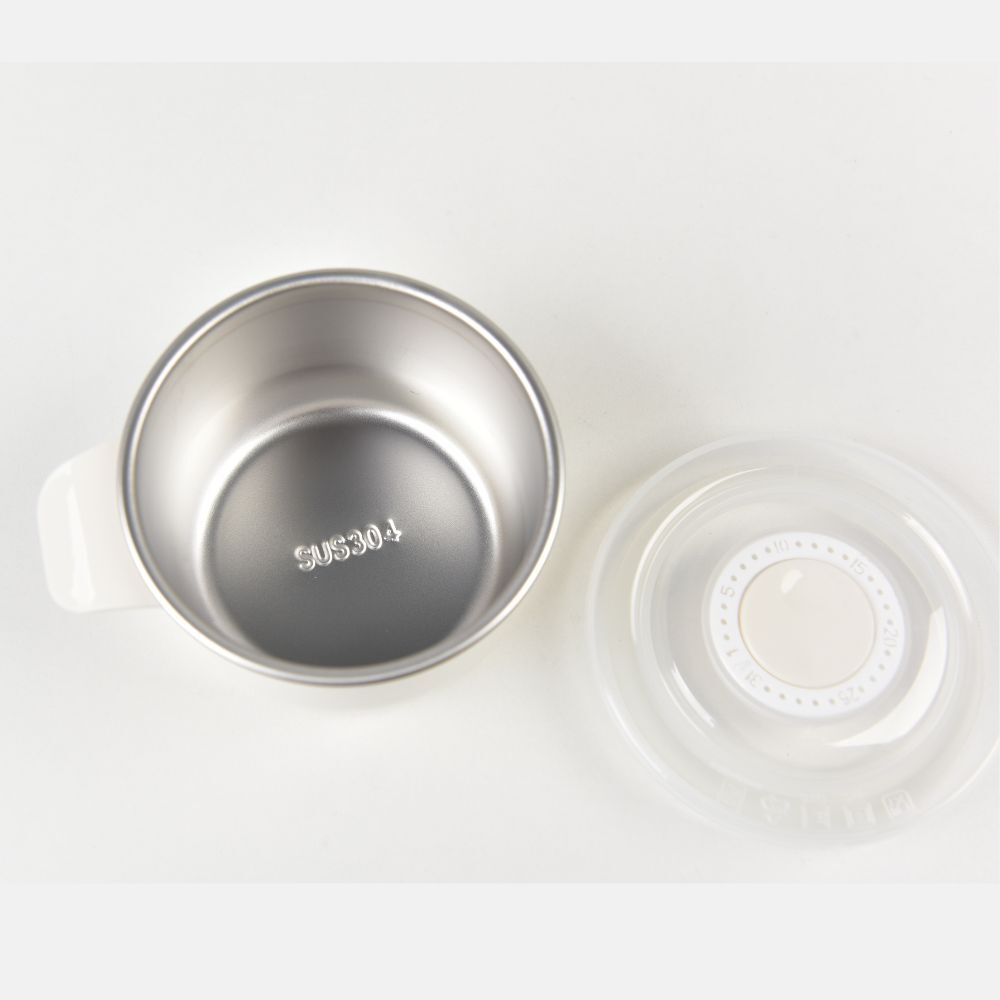 Kylin 304 Stainless Steel 5 Divided Smile Small Lunch Box With Soup Pot - Pink