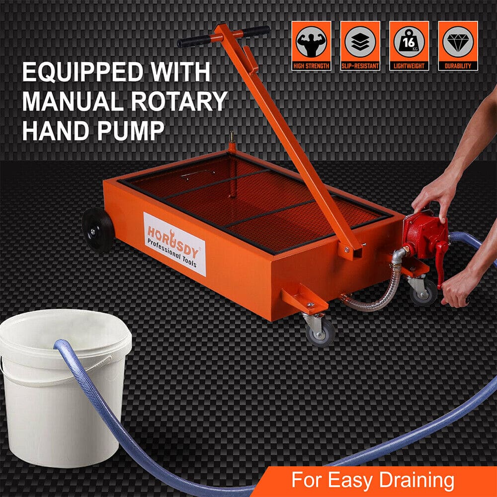 HORUSDY 76L Low Profile Waste Oil Drainer Mobile Workshop Pump Vehicle 4WD Truck