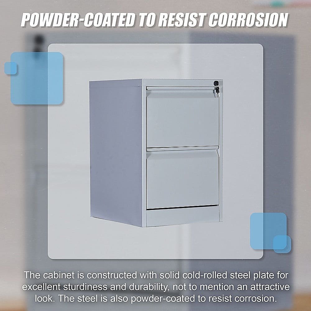 2-Drawer Shelf Office Gym Filing Storage Locker Cabinet