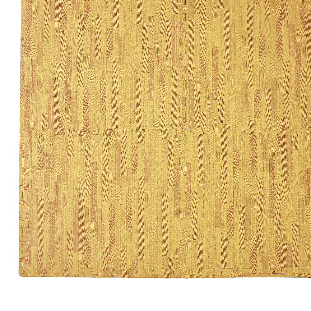 12 Tiles EVA Fitness Home Yoga Gym Interlocking Floor Puzzle Mat - Wood Colour