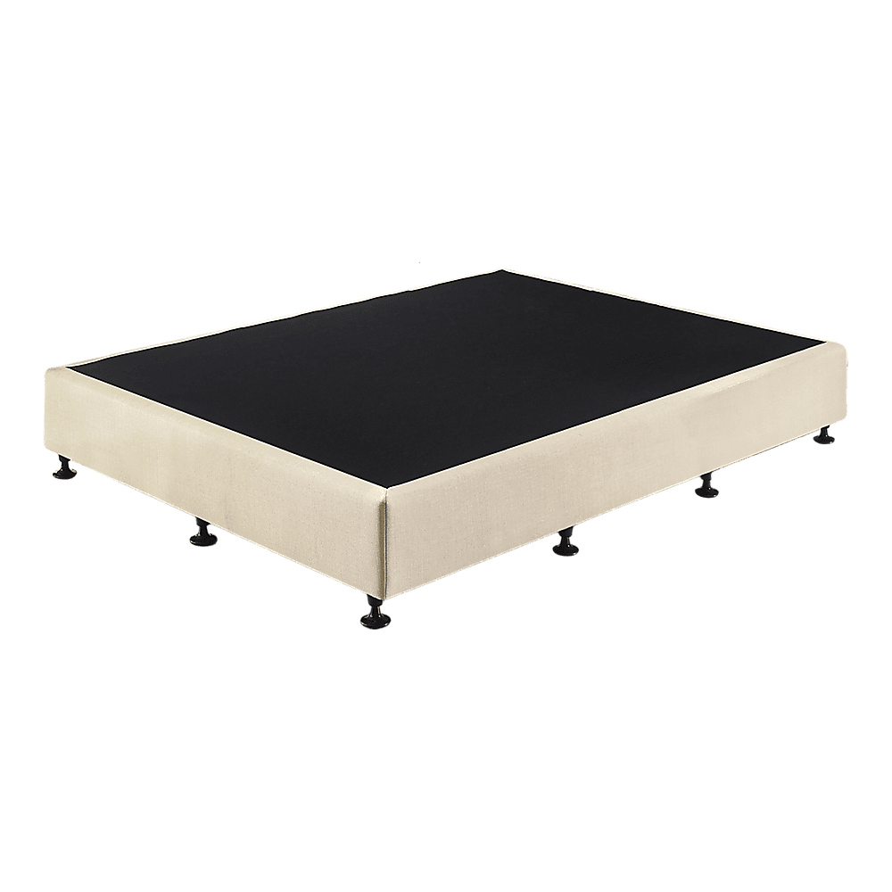 Palermo Queen Ensemble Bed Base Platinum Natural Sand Linen Fabric