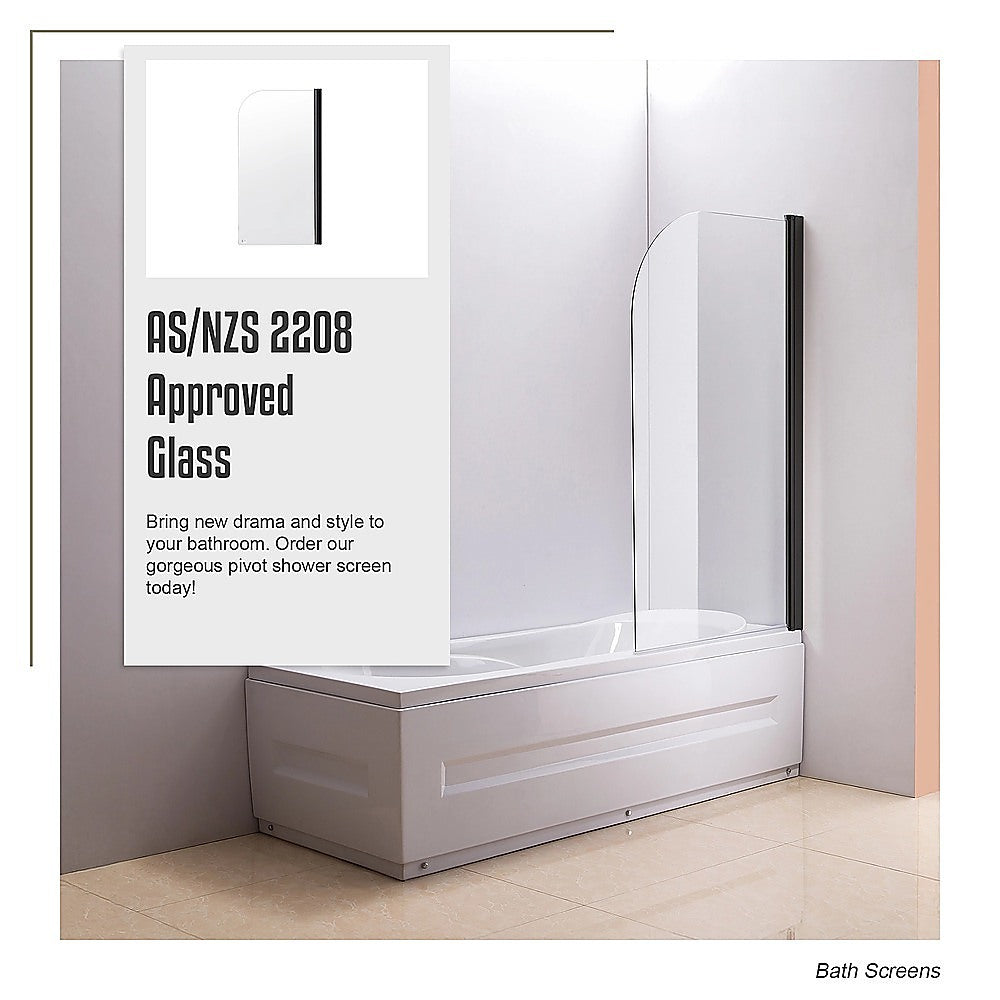 180 Degree Pivot Door 6mm Safety Glass Bath Shower Screen 900x1400mm By Della Francesca