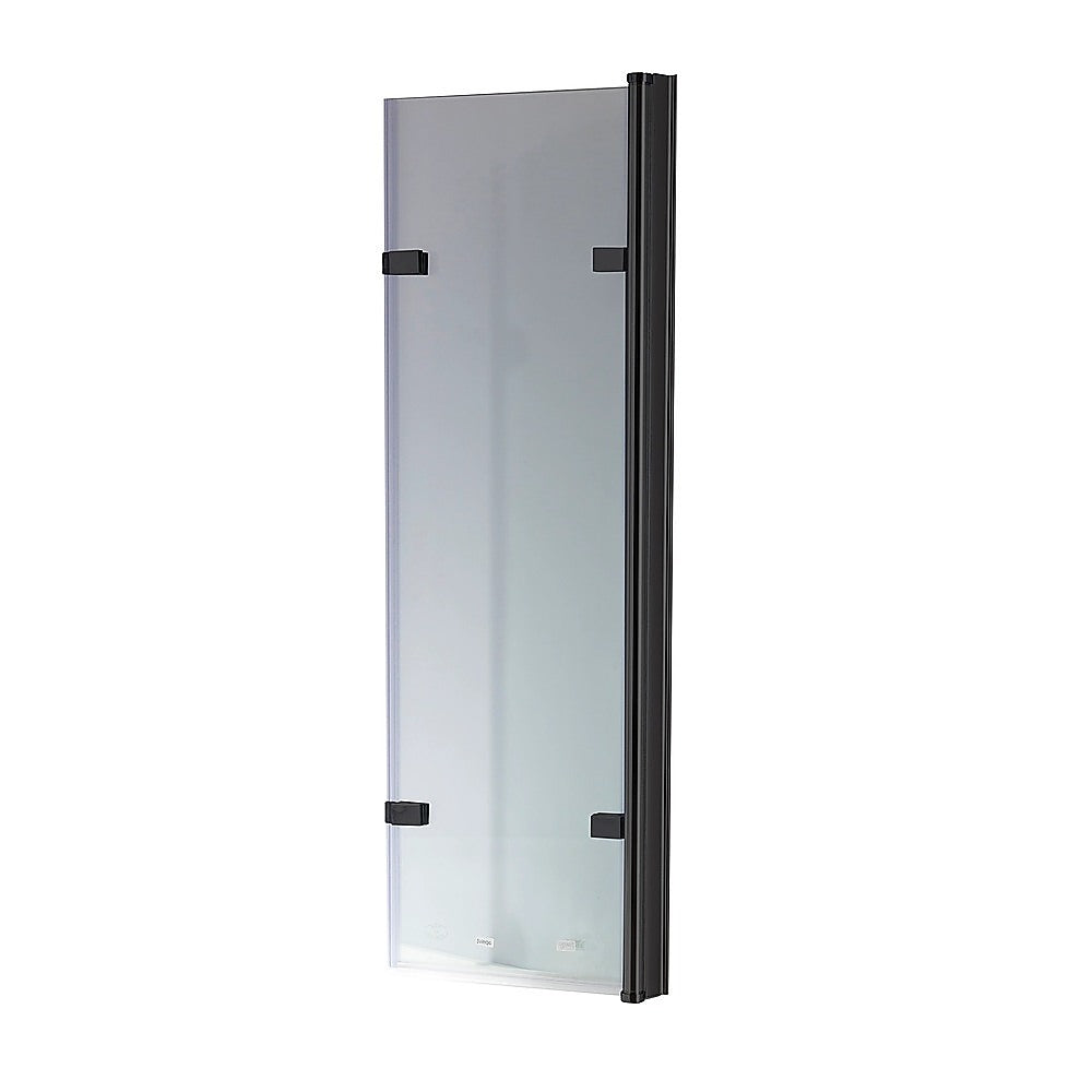 3 Fold Black Folding Bath Shower Screen Door Panel 1300mm x 1400mm