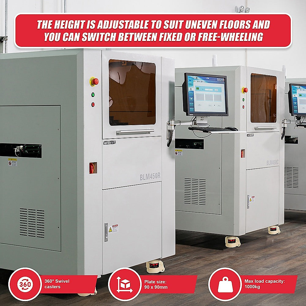 Leveling Casters Swivel Workbench Adjustable Wheel 1000KG Retractable 4PCS