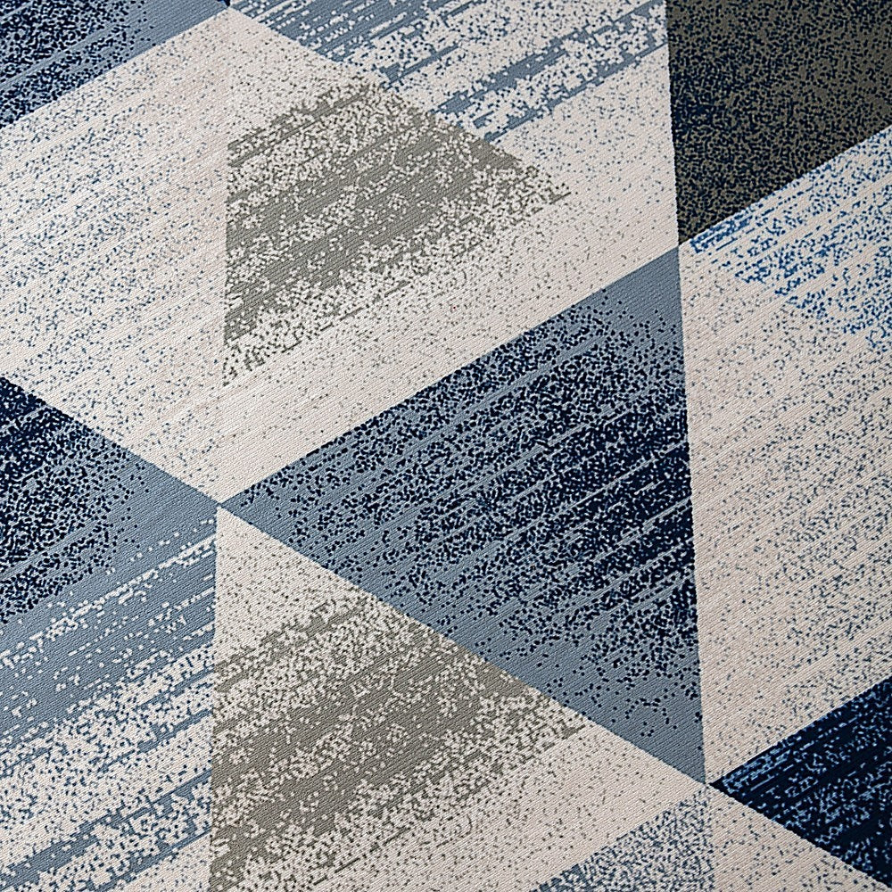 200x300cm Large Floor Blue Triangle Mirage Rug – Modern Area Carpet for Bedroom, Living Room, Lounge or Home Décor Mat