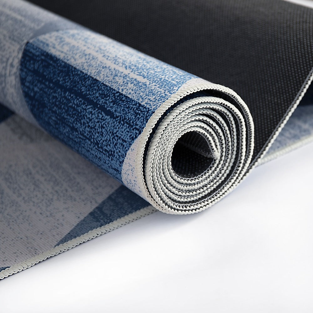 200x300cm Large Floor Blue Triangle Mirage Rug – Modern Area Carpet for Bedroom, Living Room, Lounge or Home Décor Mat