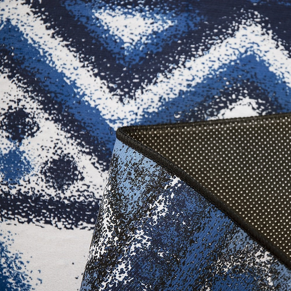 200x300cm Large Floor Blue Ethnic Rug – Modern Area Carpet for Bedroom, Living Room, Lounge or Home Décor Mat