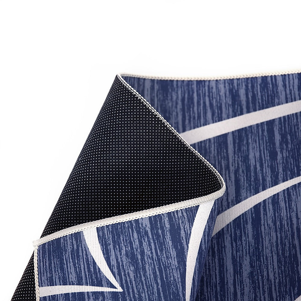 200x300cm Large Floor Blue Wave Lines Rug – Modern Area Carpet for Bedroom, Living Room, Lounge or Home Décor Mat