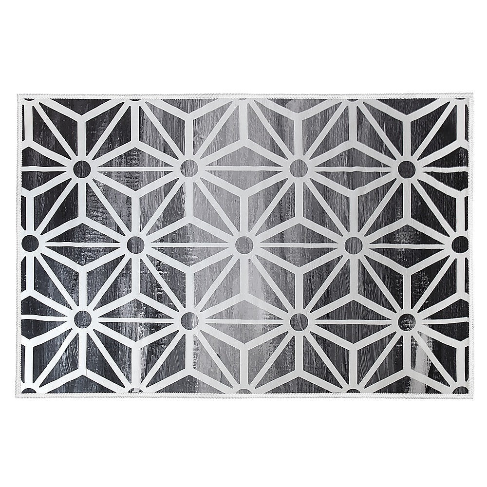200x300cm Large Floor Black & White Geometric Rug – Modern Area Carpet for Bedroom, Living Room, Lounge or Home Décor Mat