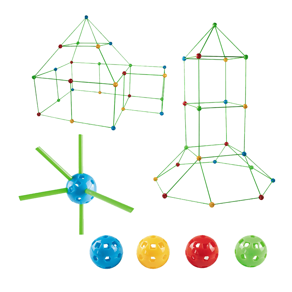 217pcs Kids Construction Fort Building Kit Castles 3D Play House Tent Toys
