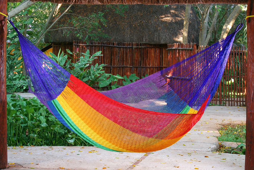 Cotton Mexican Hammock – Rainbow – King Size