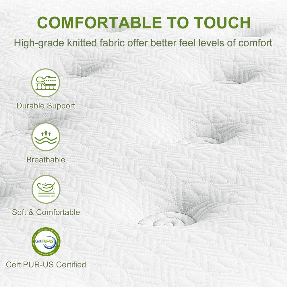 BedStory King 30cm Hybrid Mattress Cooling Gel Memory Foam 5 Zone Pocket Spring Bed Temperature Regulating