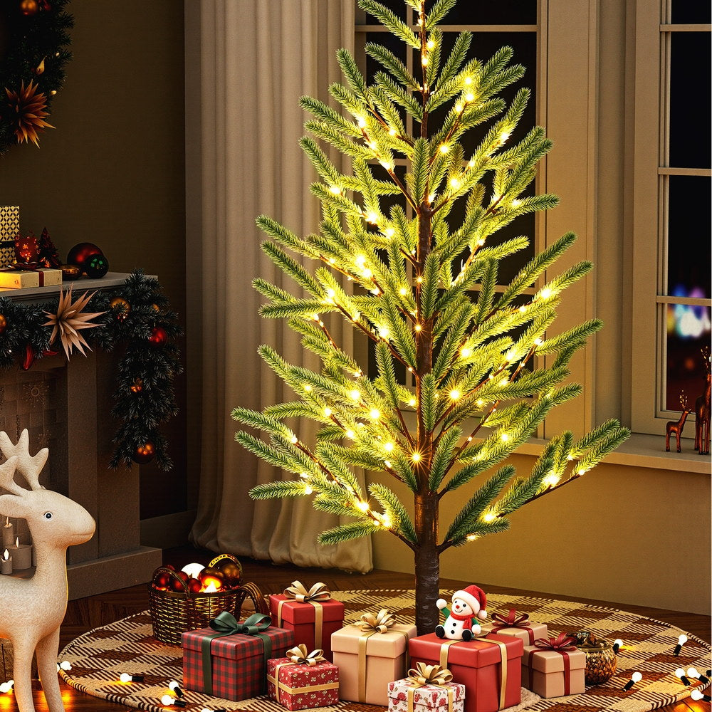 Jingle Jollys Christmas Tree 1.8M Pre-lit LED Xmas Tree 8 Modes Party Decoration