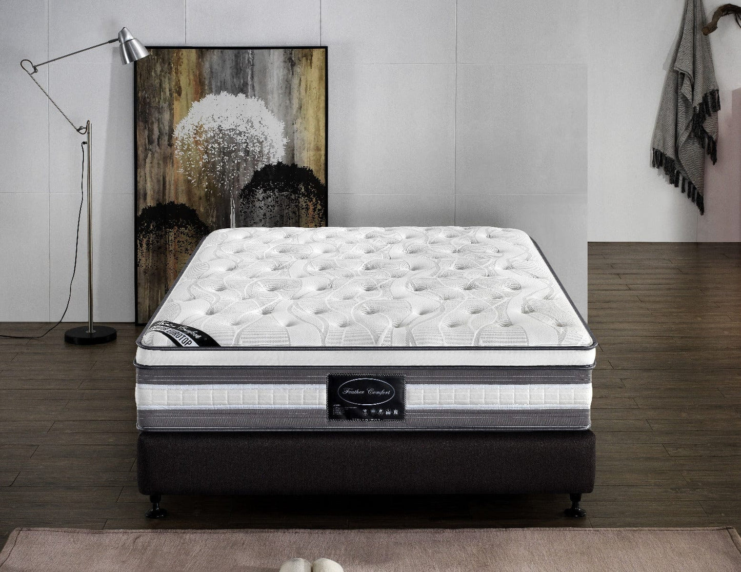 Mattress Euro Top Queen Size Pocket Spring Coil with Knitted Fabric Medium Firm 34cm Thick