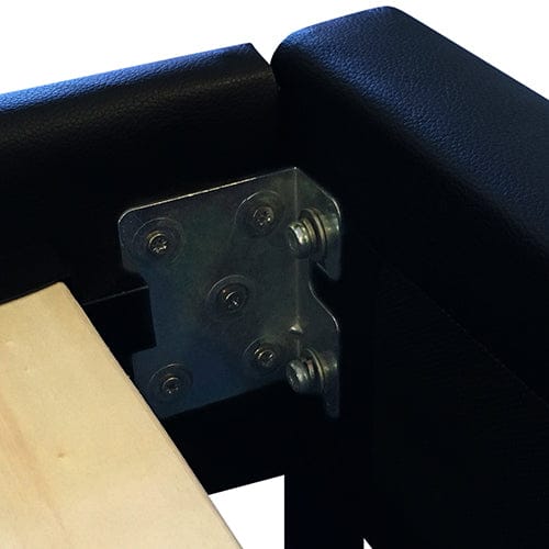 Queen Size Leatheratte Bed Frame in Black Colour with Metal Joint Slat Base