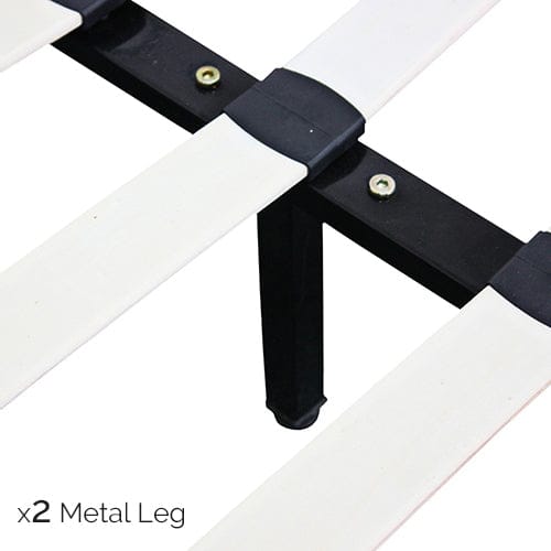 Double Size Leatheratte Bed Frame in Black Colour with Metal Joint Slat Base
