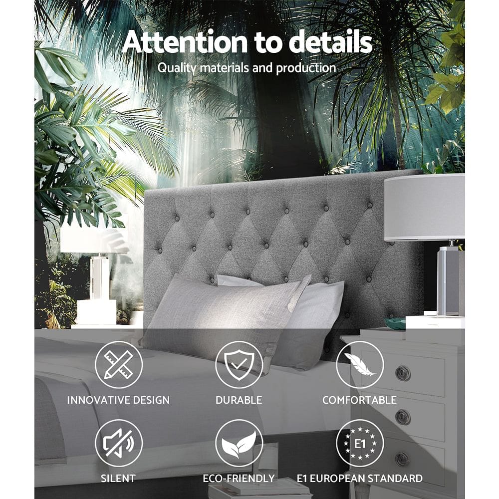 Artiss Bed Head Headboard King Single Size Fabric - CAPPI Grey