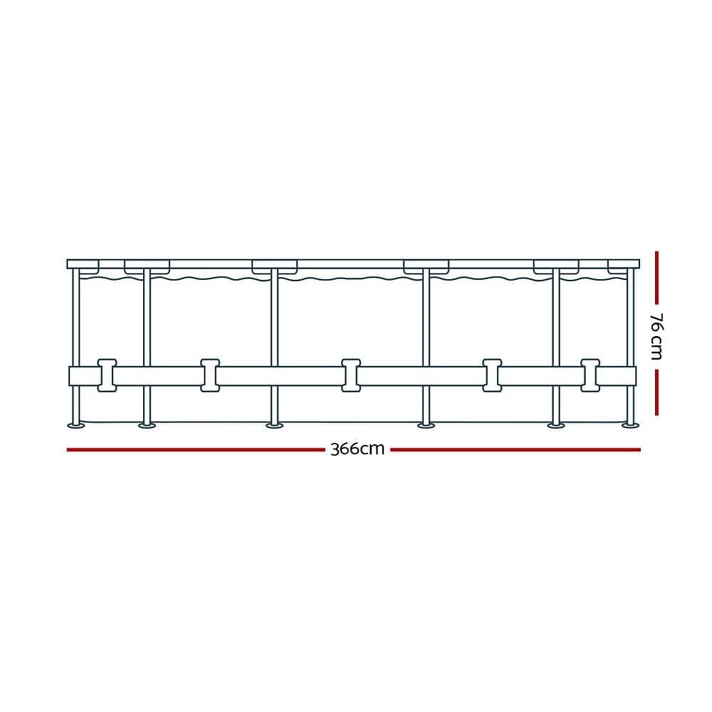 Bestway Swimming Pool 366x76cm Steel Frame Round Above Ground Pools w/ Filter Pump 6473L