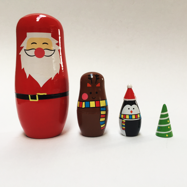 DECOR WOODEN CHRISTMAS BABUSHKAS DOLLS SET - LifeStylz
