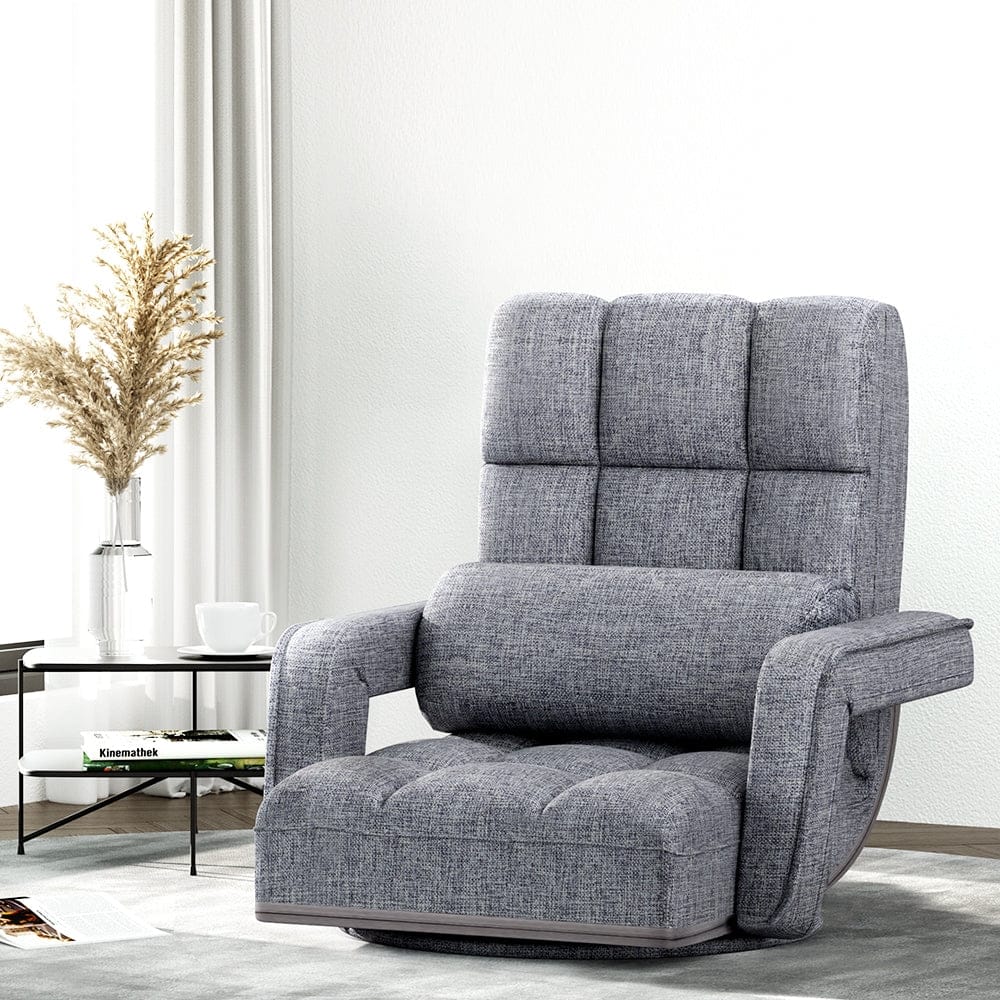 Artiss Floor Chair Lounge Sofa Swivel Grey