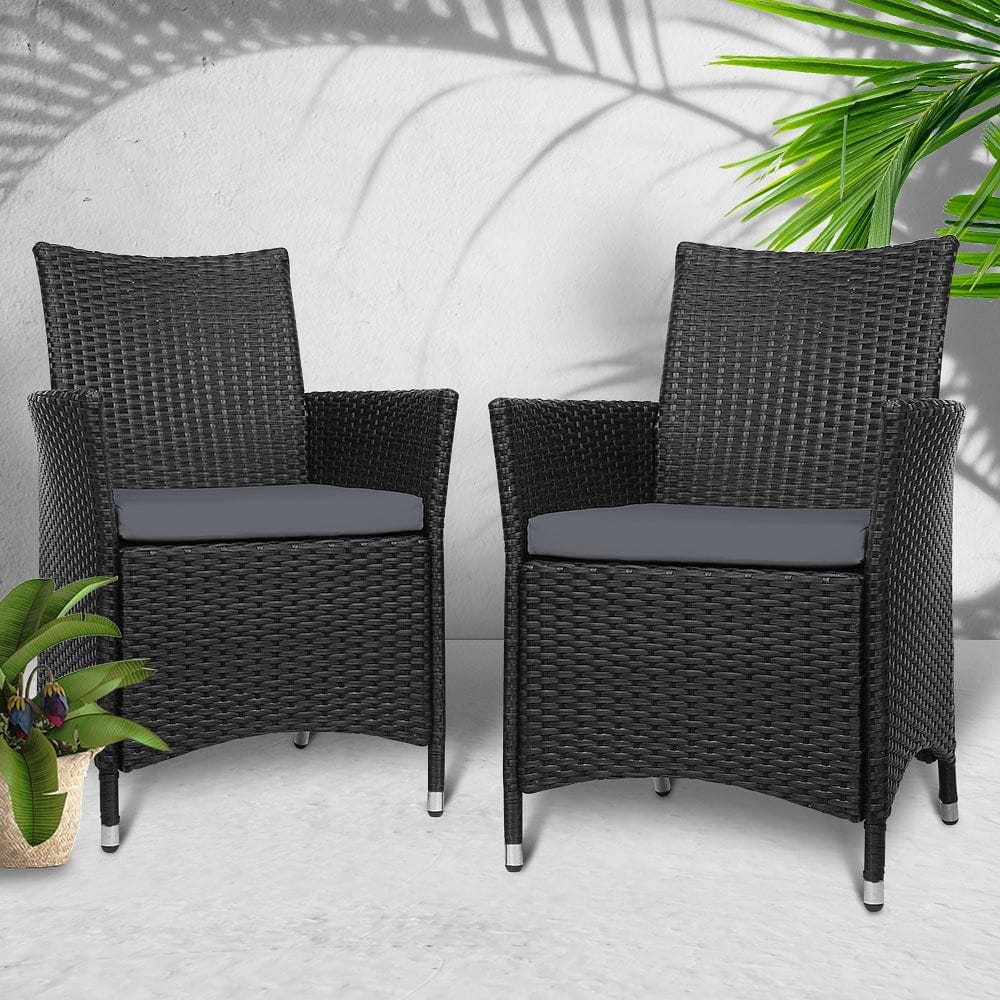 Gardeon Outdoor Dining Chairs Patio Furniture Wicker Garden Cushion Idris 2PC