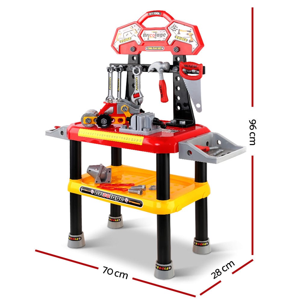 Keezi Kids Pretend Workbench DIY Tools 97 Piece Children Role Play Toys Red