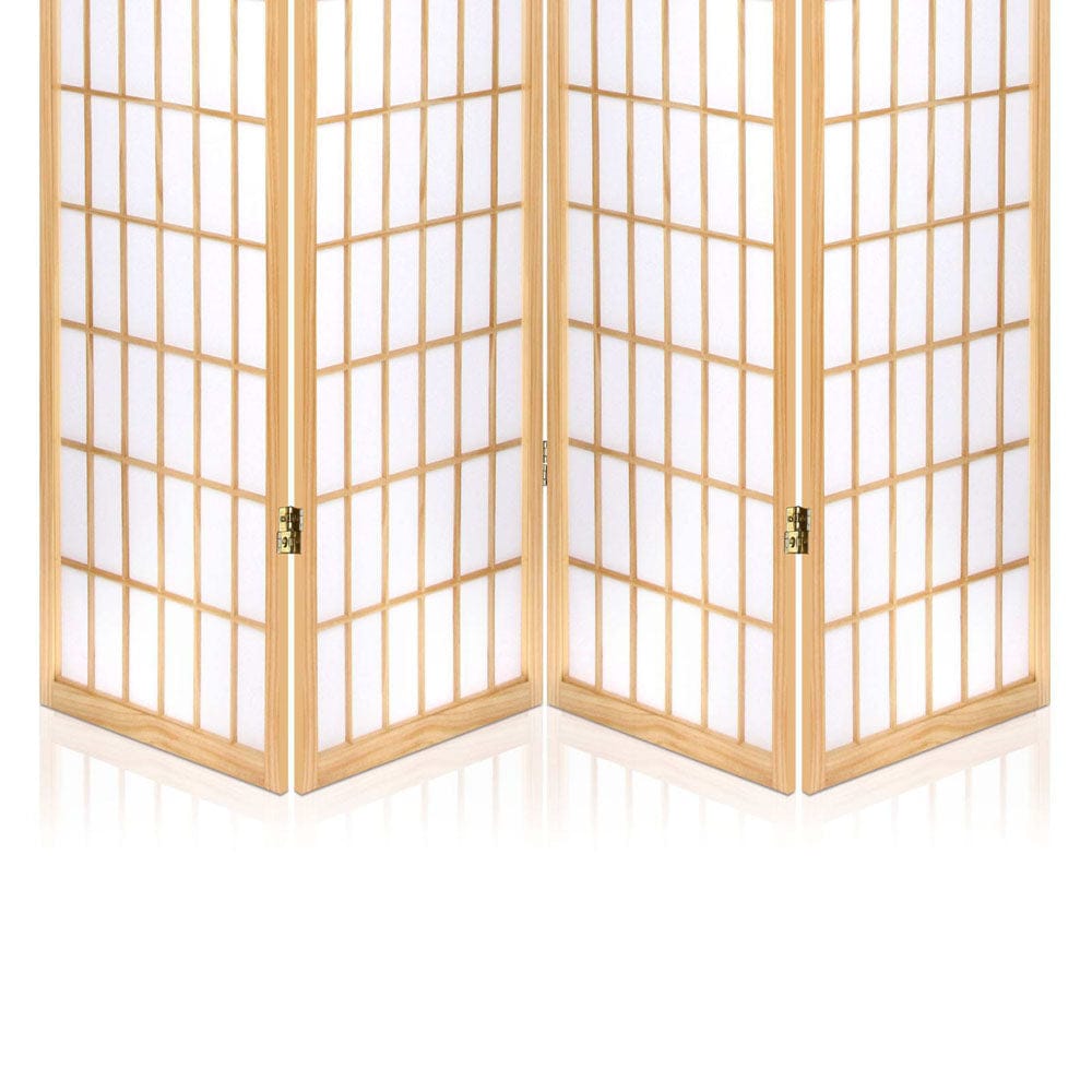 Artiss 4 Panel Room Divider Screen 174x179cm Natural