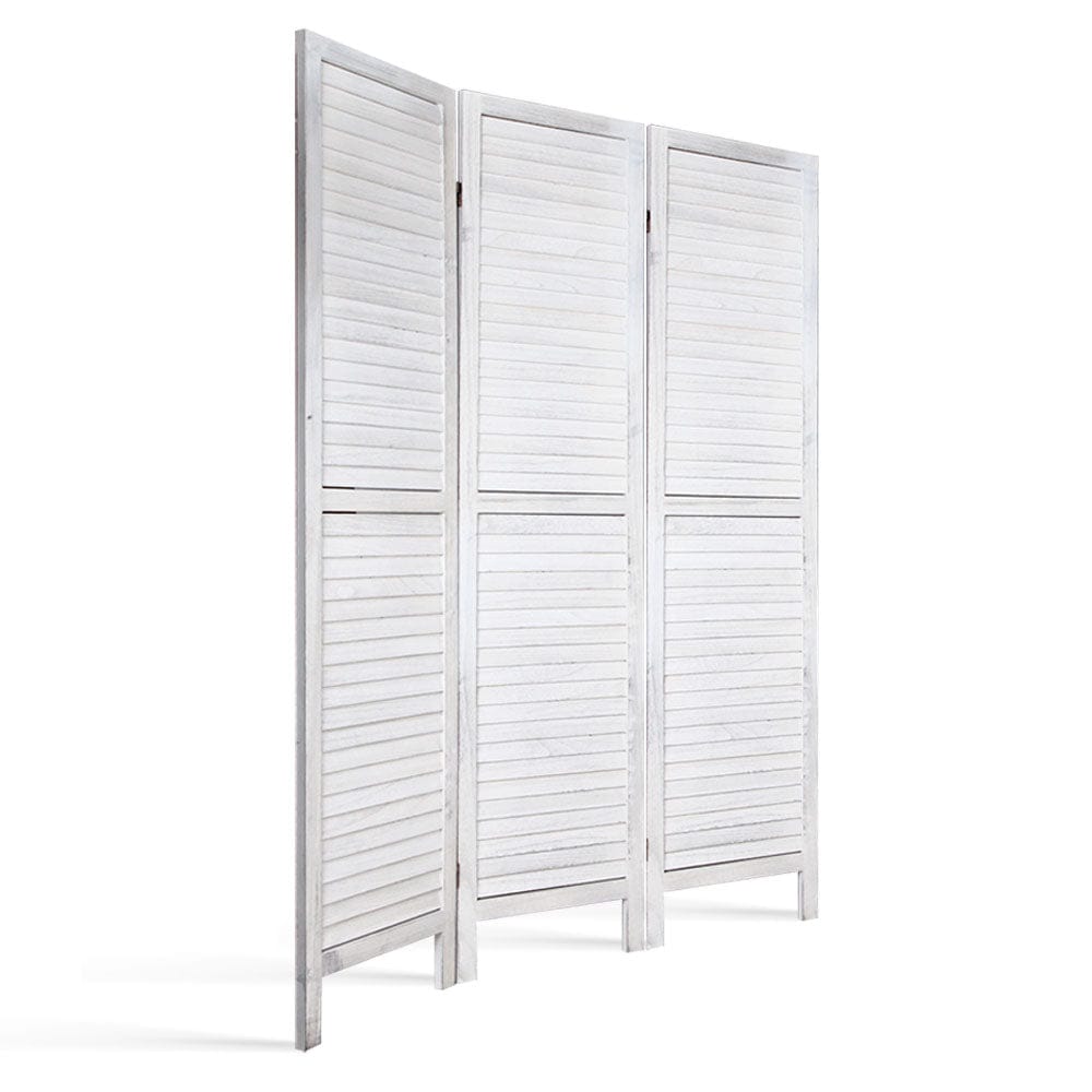 Artiss 3 Panel Room Divider Screen 120x170cm Louver White