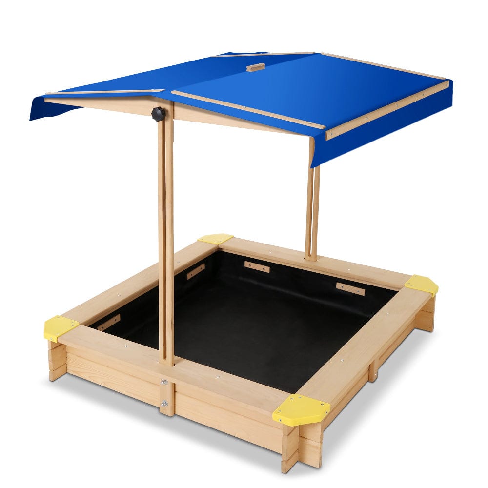Keezi Wooden Outdoor Sand Box Set Sand Pit- Natural Wood